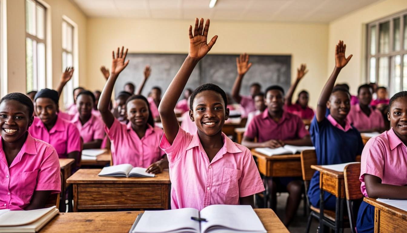 Teacher supporting students in classroom