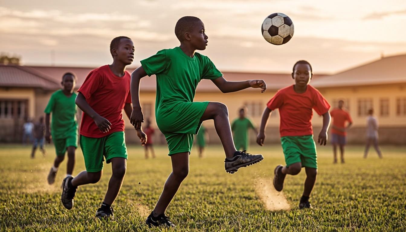 Greenfield Academy students on the sports field