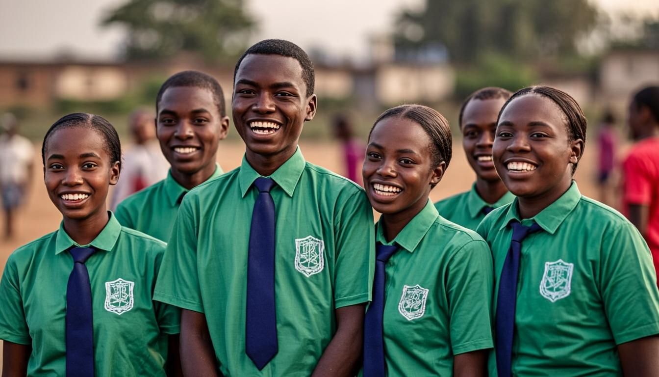 Group of happy Greenfield Academy students
